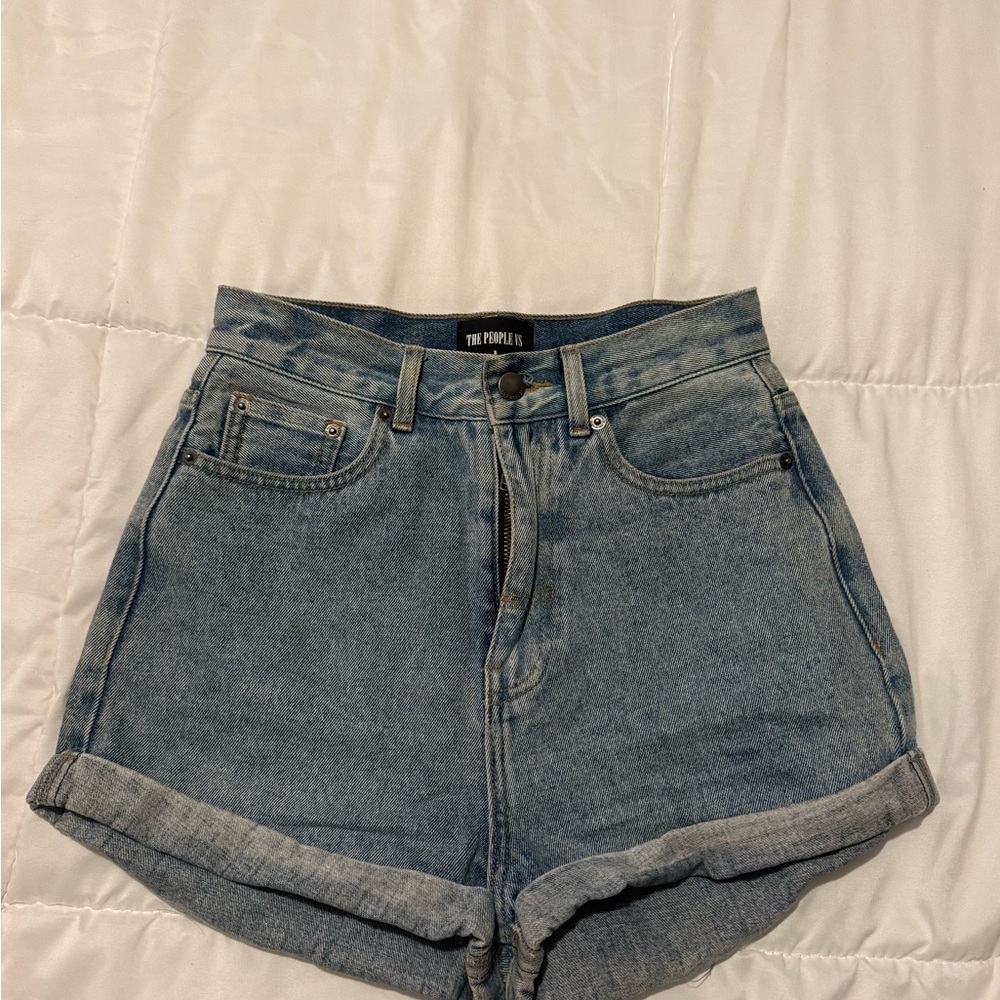 The People Vs. High Waisted Blue Denim Shorts size small